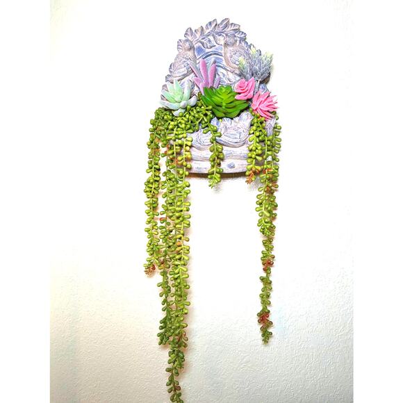 Charming Vintage Birds Wall Pocket Planter - Rustic Wall Vase Decor - Picture 5 of 6